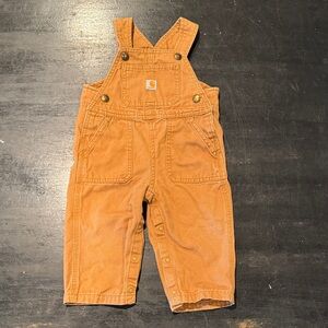 Carhartt Kids Canvas Tan Cognac Orange Overalls - Size 12months